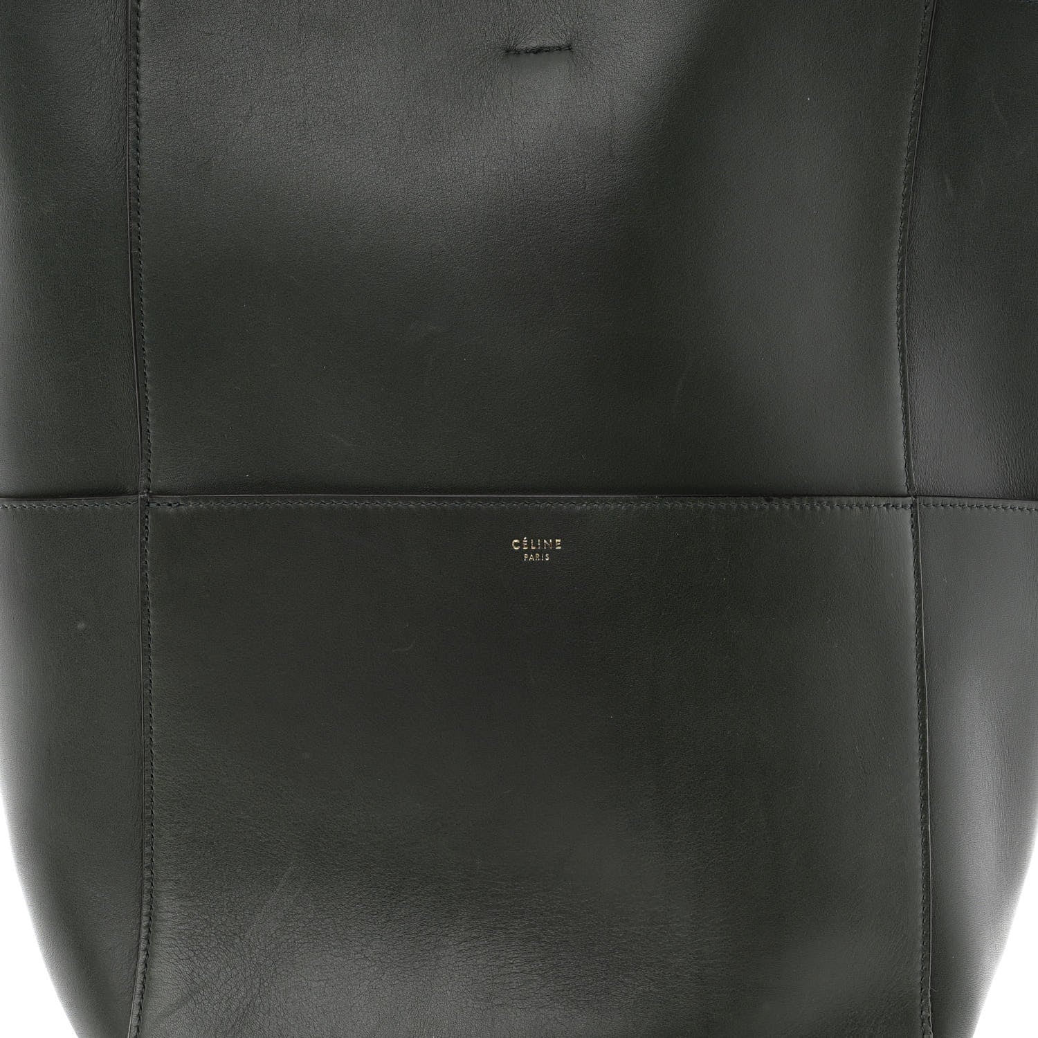 Celine Supersoft Calfskin Sangle Bucket Bag Bottle Green 7 of 9