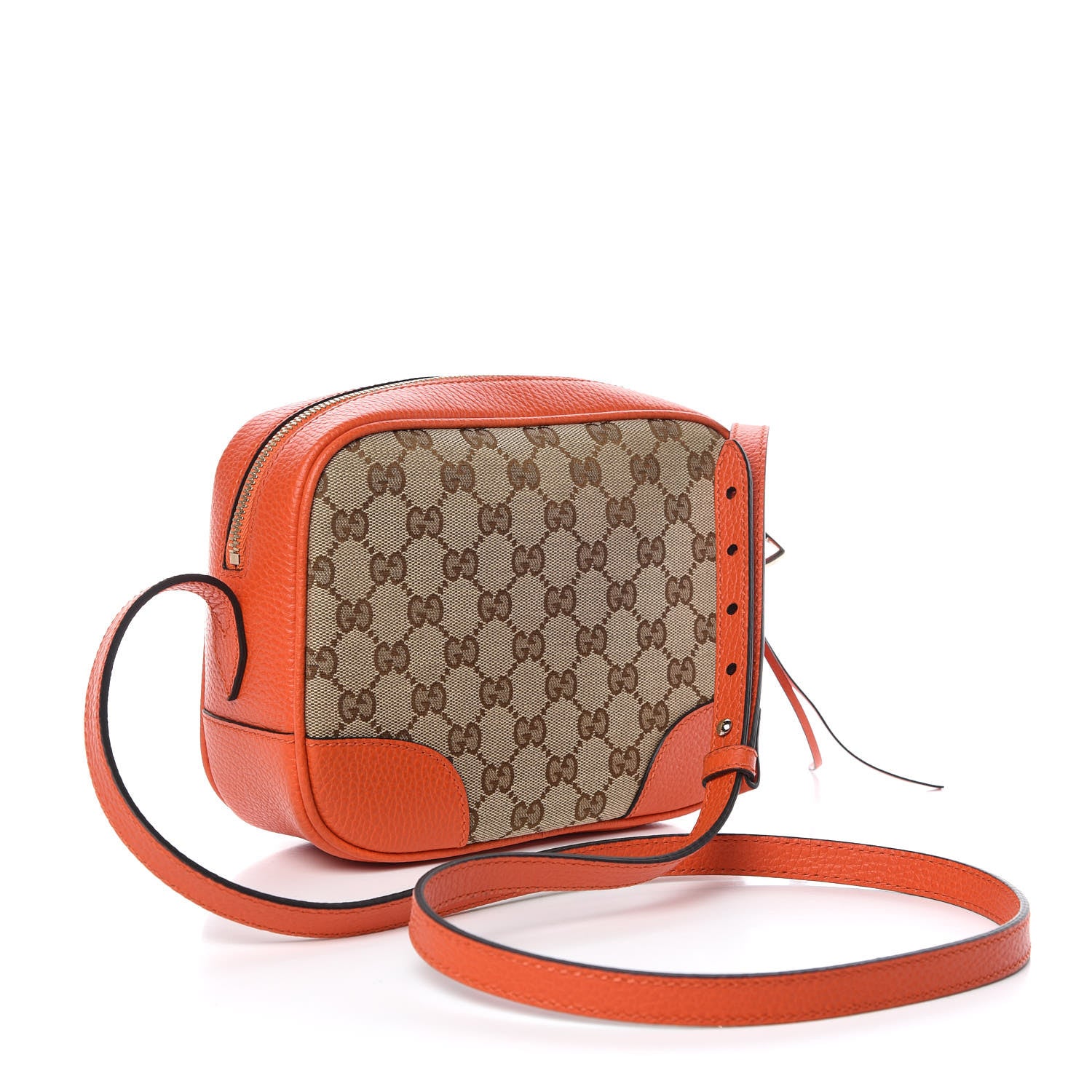 Gucci Monogram Dollar Calfskin Mini Bree Messenger Bag Beige Ebony Sun Orange 3 of 9