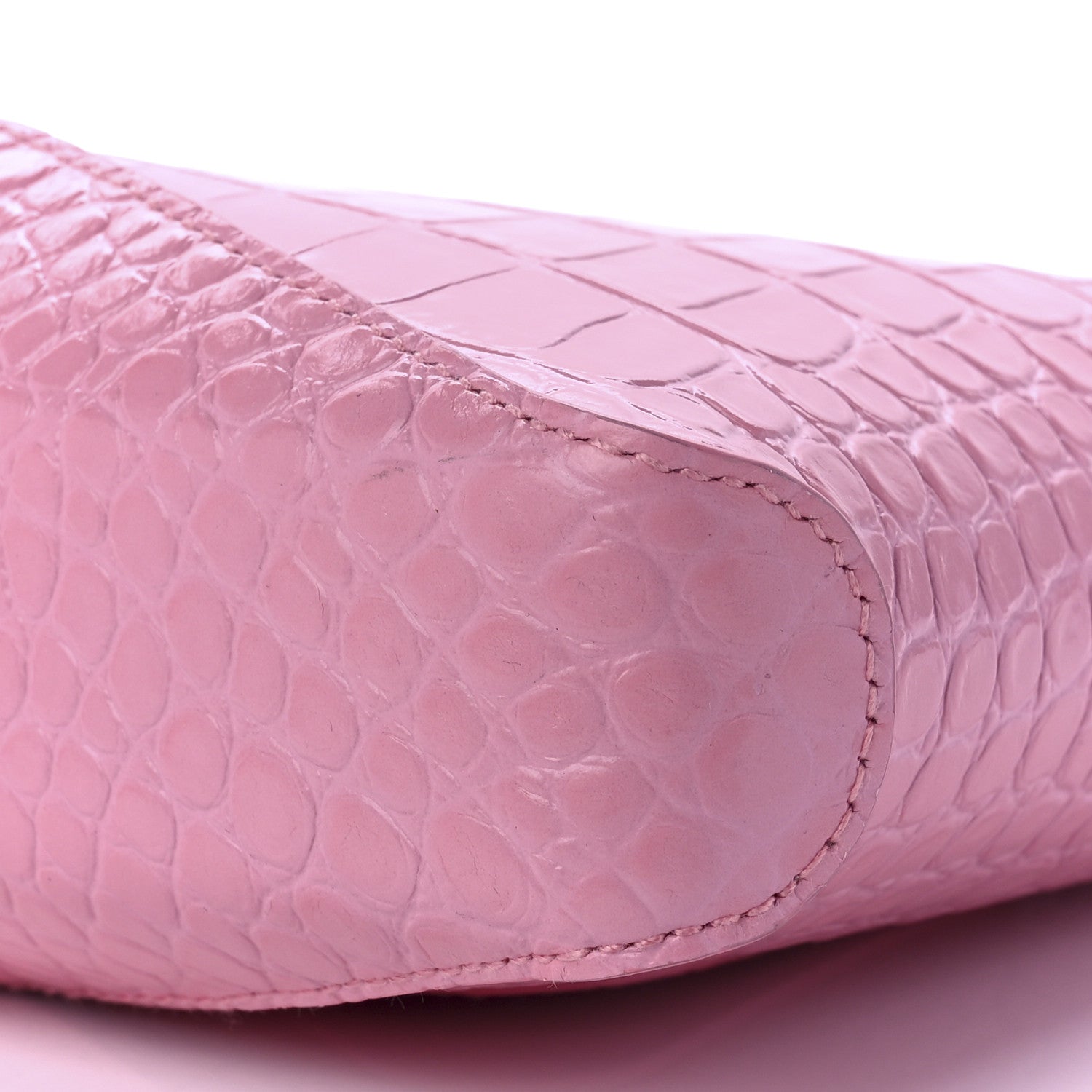 Balenciaga Shiny Super Supple Calfskin Crocodile Embossed Small XX Bag Sweet Pink 8 of 8
