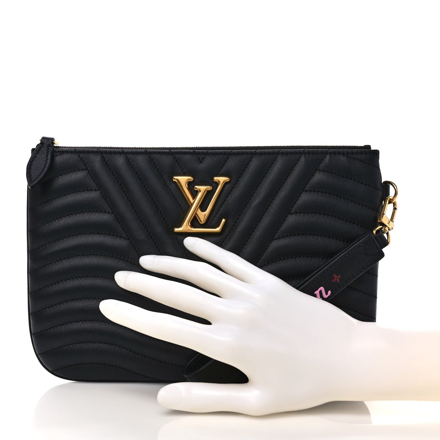 Calfskin New Wave Zipped Pochette Black