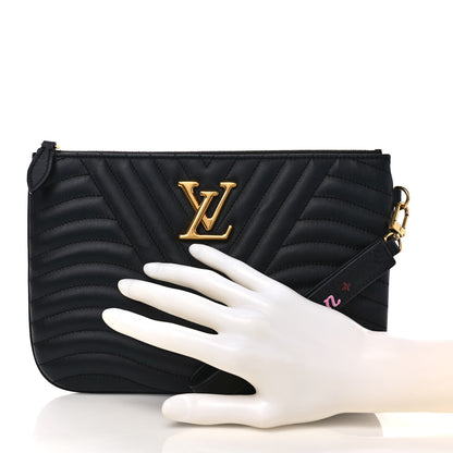 Louis Vuitton Calfskin New Wave Zipped Pochette Black 2 of 6
