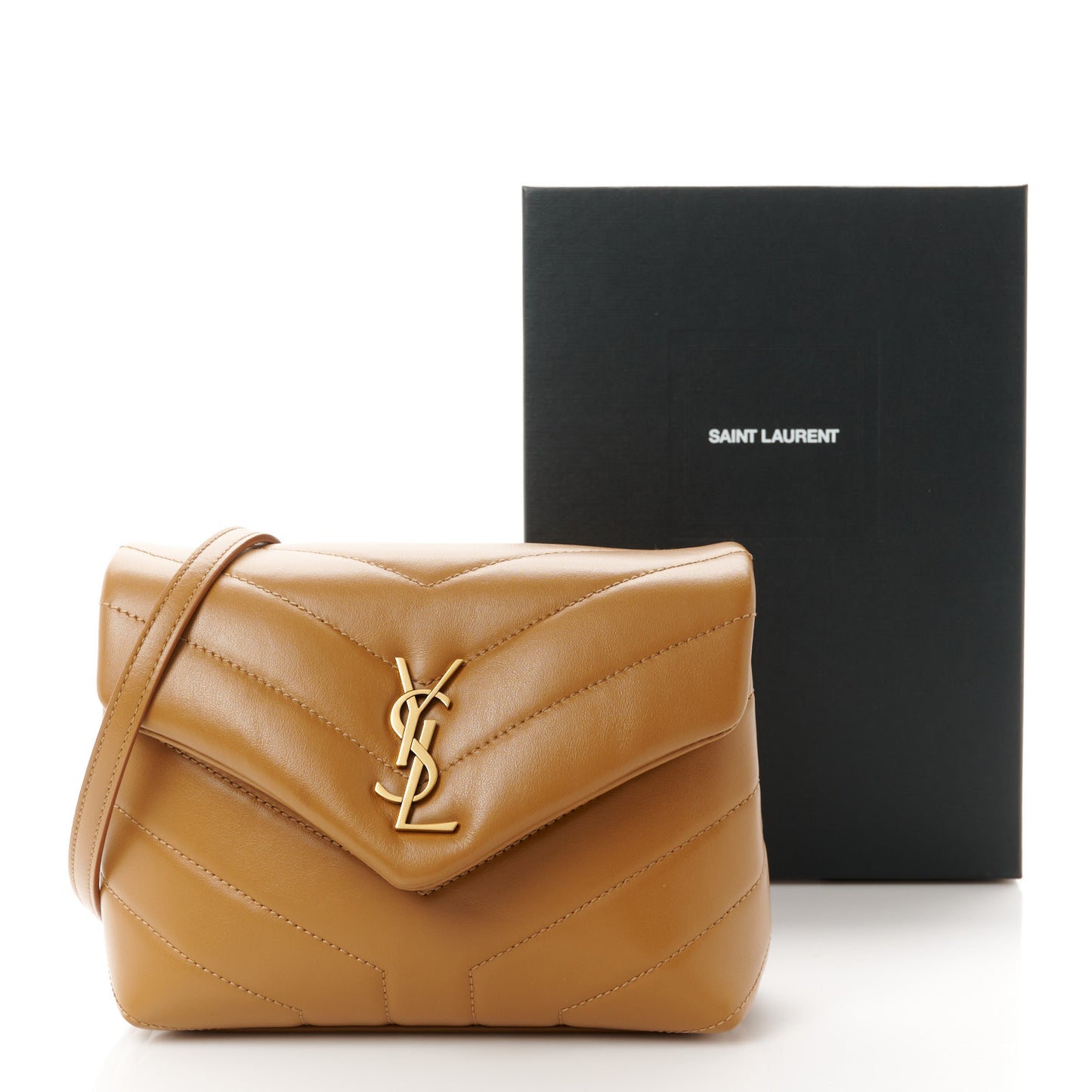 Calfskin Y Quilted Monogram Toy Loulou Crossbody Bag Dark Natural