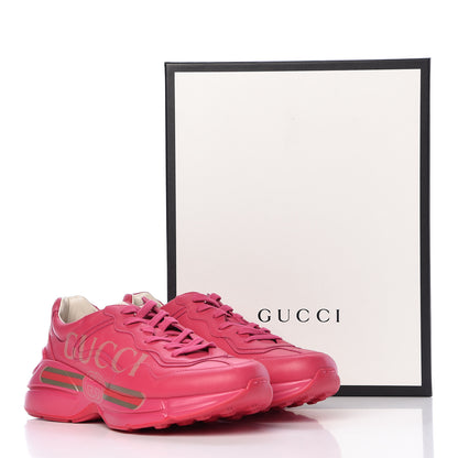 Gucci Calfskin Logo Mens Rhyton Sneakers 8.5 Box Pink 12 of 12