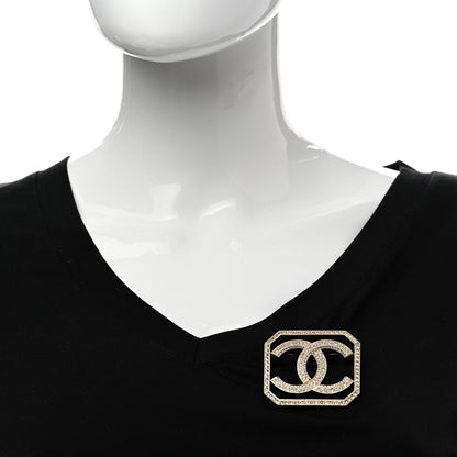 Chanel Crystal CC Brooch Gold 2 of 4