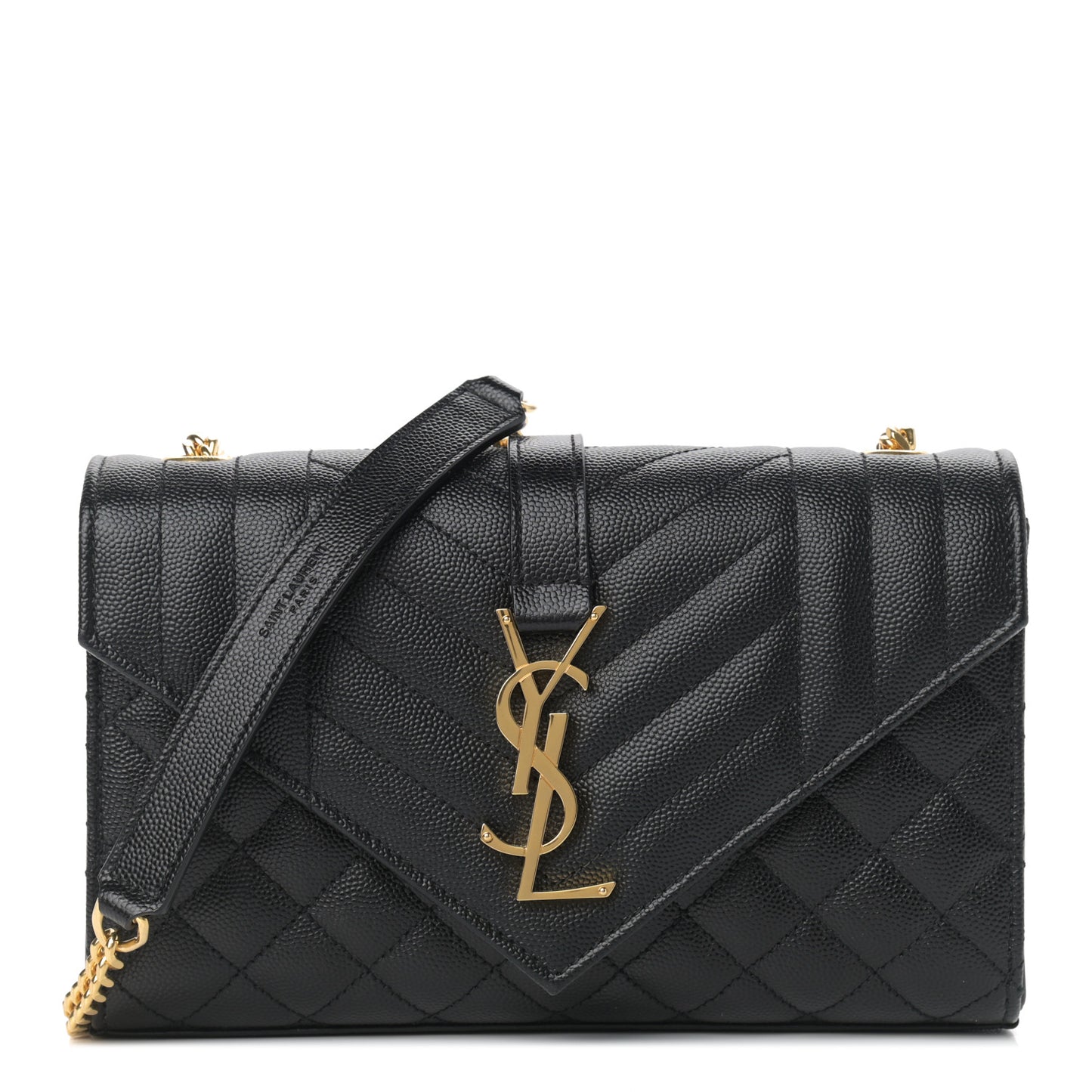 Grain De Poudre Textured Mixed Matelasse Triquilt Small Monogram Satchel Black