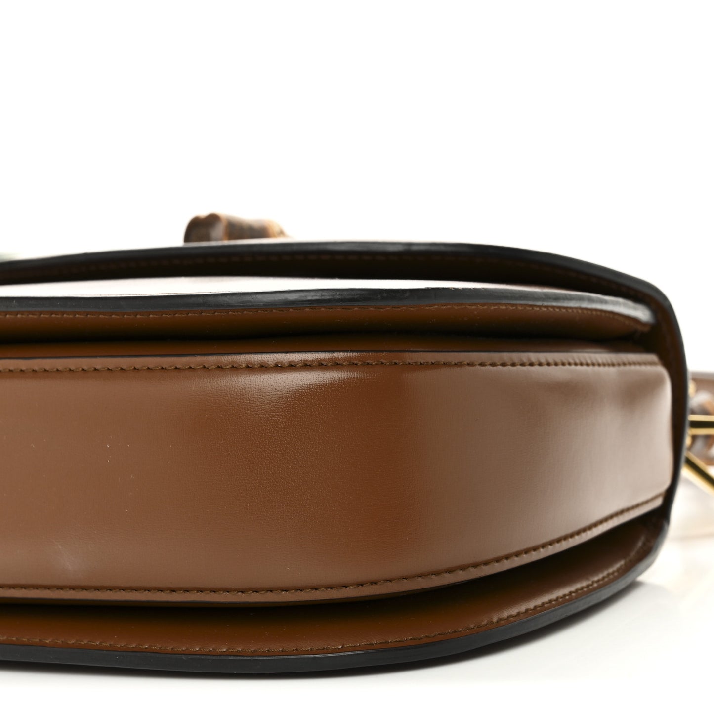 Boarded Dyana Lux Calfskin Web Small Bamboo 1947 Top Handle Bag Brown