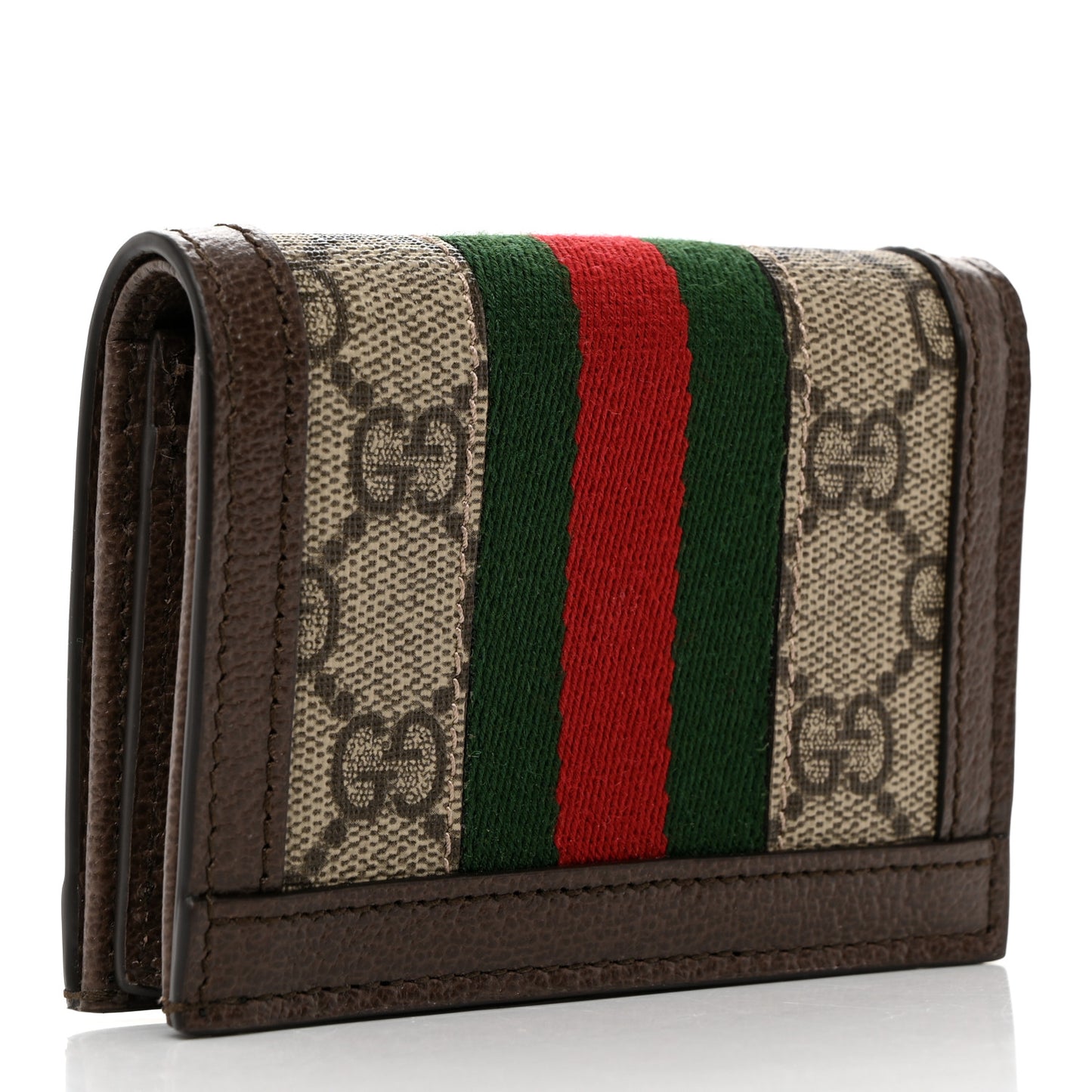 GG Supreme Monogram Web Ophidia Card Case Beige New Acero