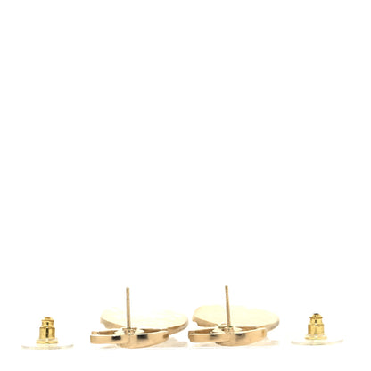 Chanel Crystal CC Medallion Drop Earrings Gold 3 of 4