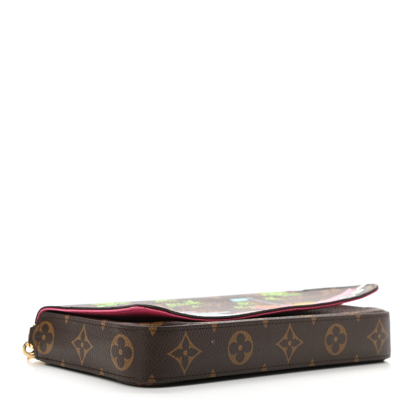 Monogram 2021 Christmas Animation Hollywood Pochette Felicie Chain Wallet Fuchsia