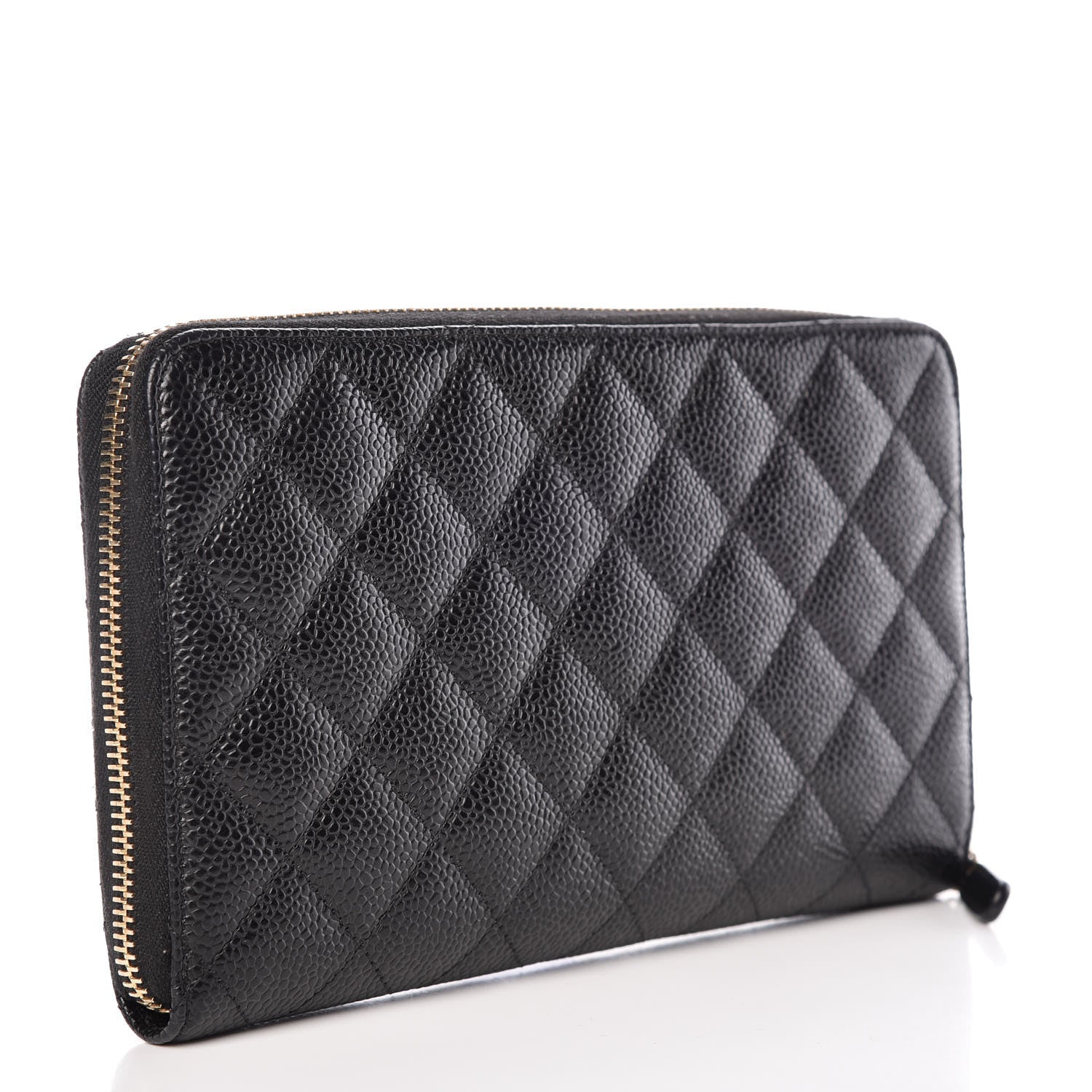 Chanel Caviar Quilted Large Zip Around Organizer Wallet Black 3 of 12
