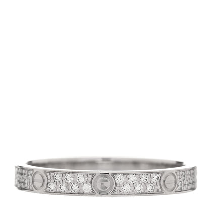 Cartier 18K White Gold Diamond 2.6mm LOVE Paved Band Ring 50 5.25 3 of 6