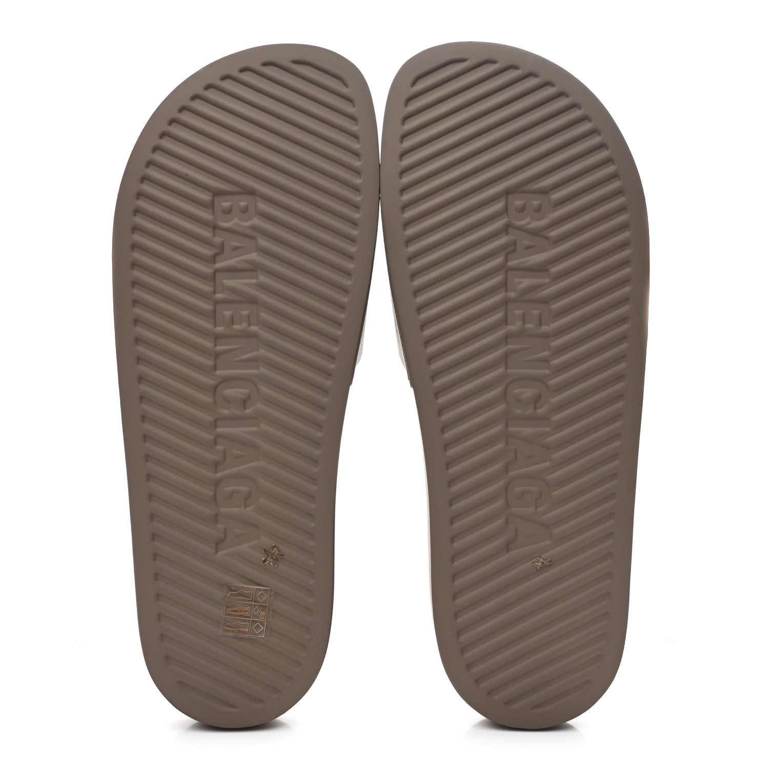Balenciaga Rubber Allover Logo Mens Pool Slide Sandals 42 Dark Mink 6 of 9