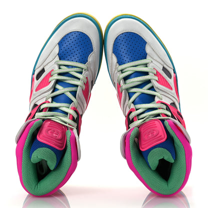 Gucci Demetra Womens Basket High Top Sneakers 39.5 Great White Bright Splash Loess 2 of 15