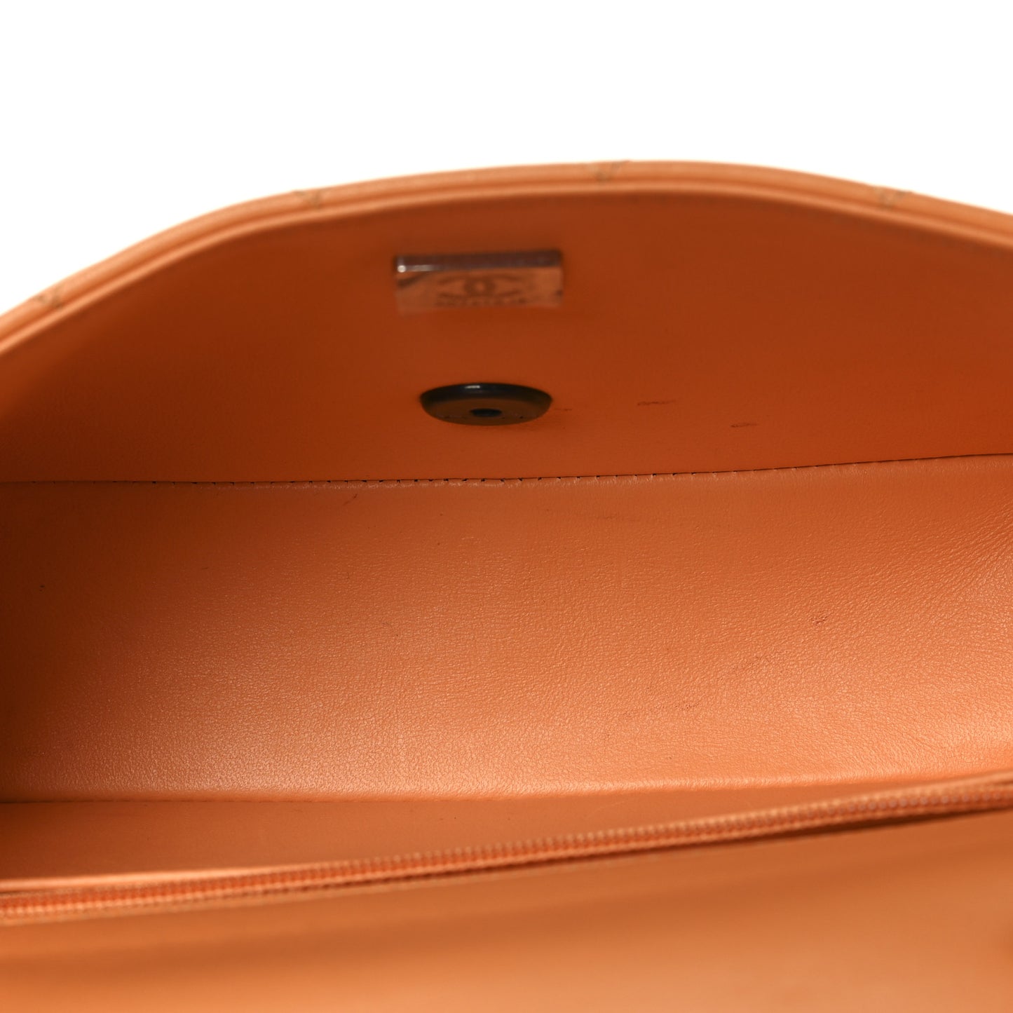 Lambskin Quilted Mini Rectangular Flap Orange