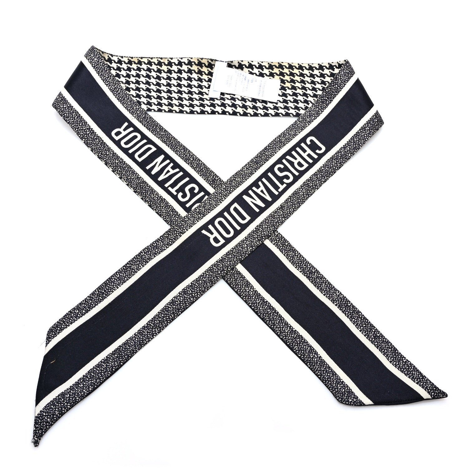Christian Dior Silk 30 Montaigne Mitzah Scarf Black White 1 of 7