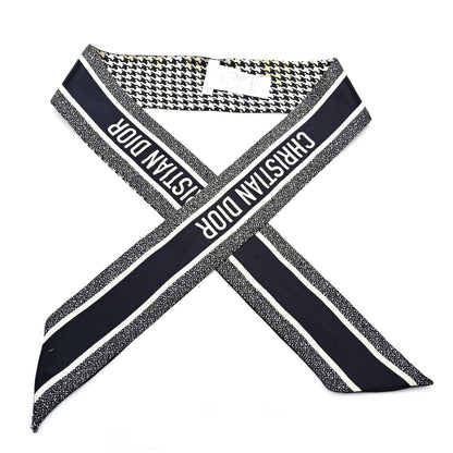 Christian Dior Silk 30 Montaigne Mitzah Scarf Black White 1 of 7