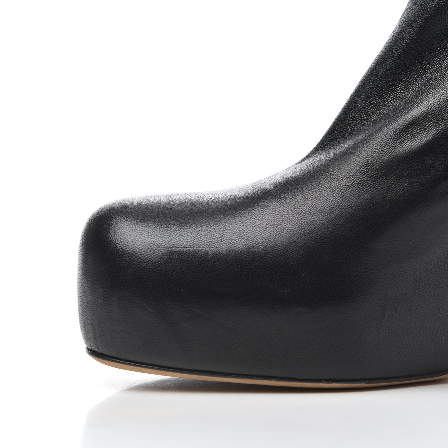 Nappa Platform Square Toe Ankle Boots 38 Black