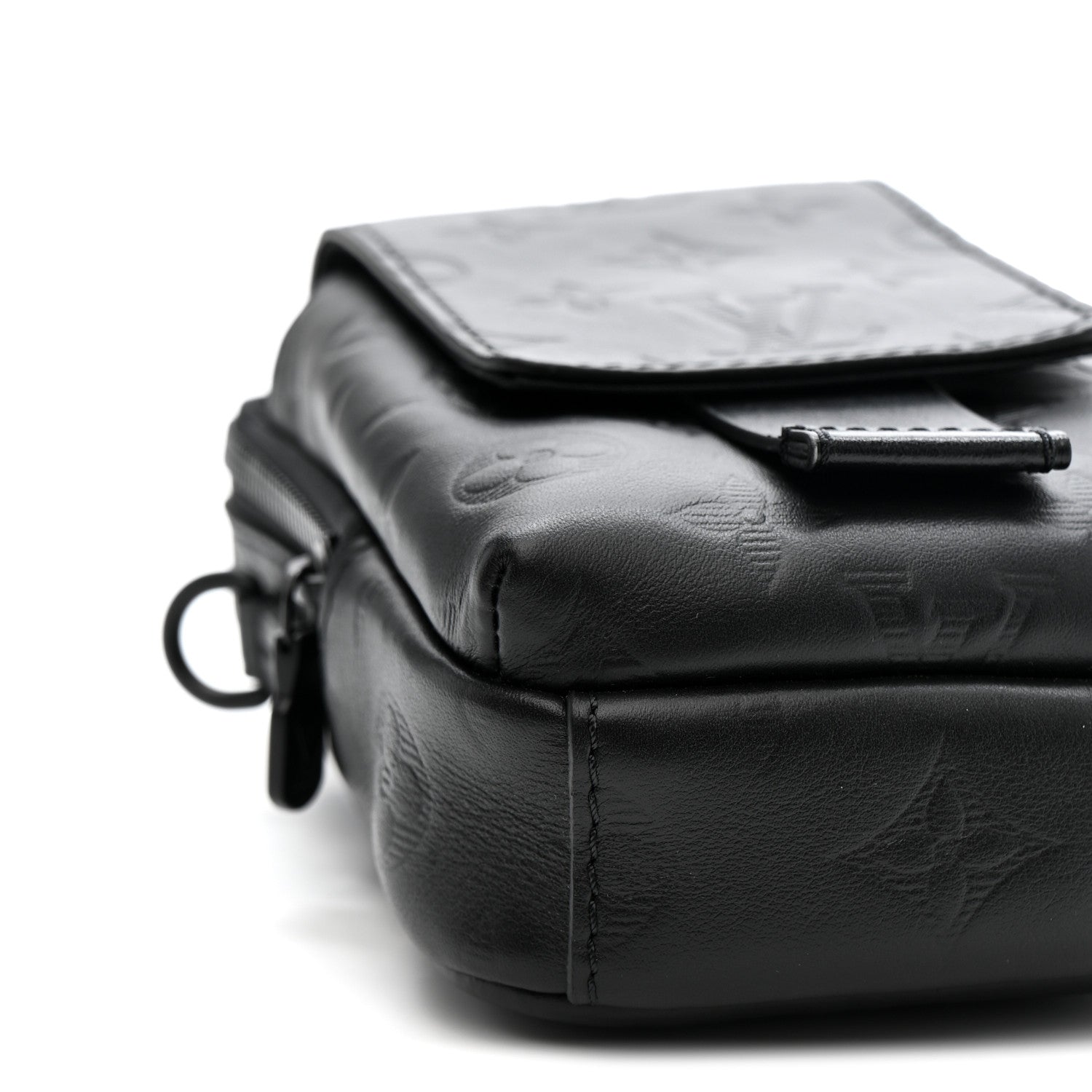 Louis Vuitton Calfskin Monogram Shadow Double Phone Pouch NM Black 8 of 9