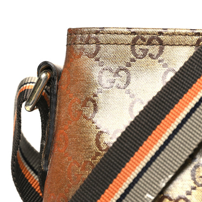 Gucci Crystal Monogram Web Small Flat Messenger Crossbody Bronze 12 of 13