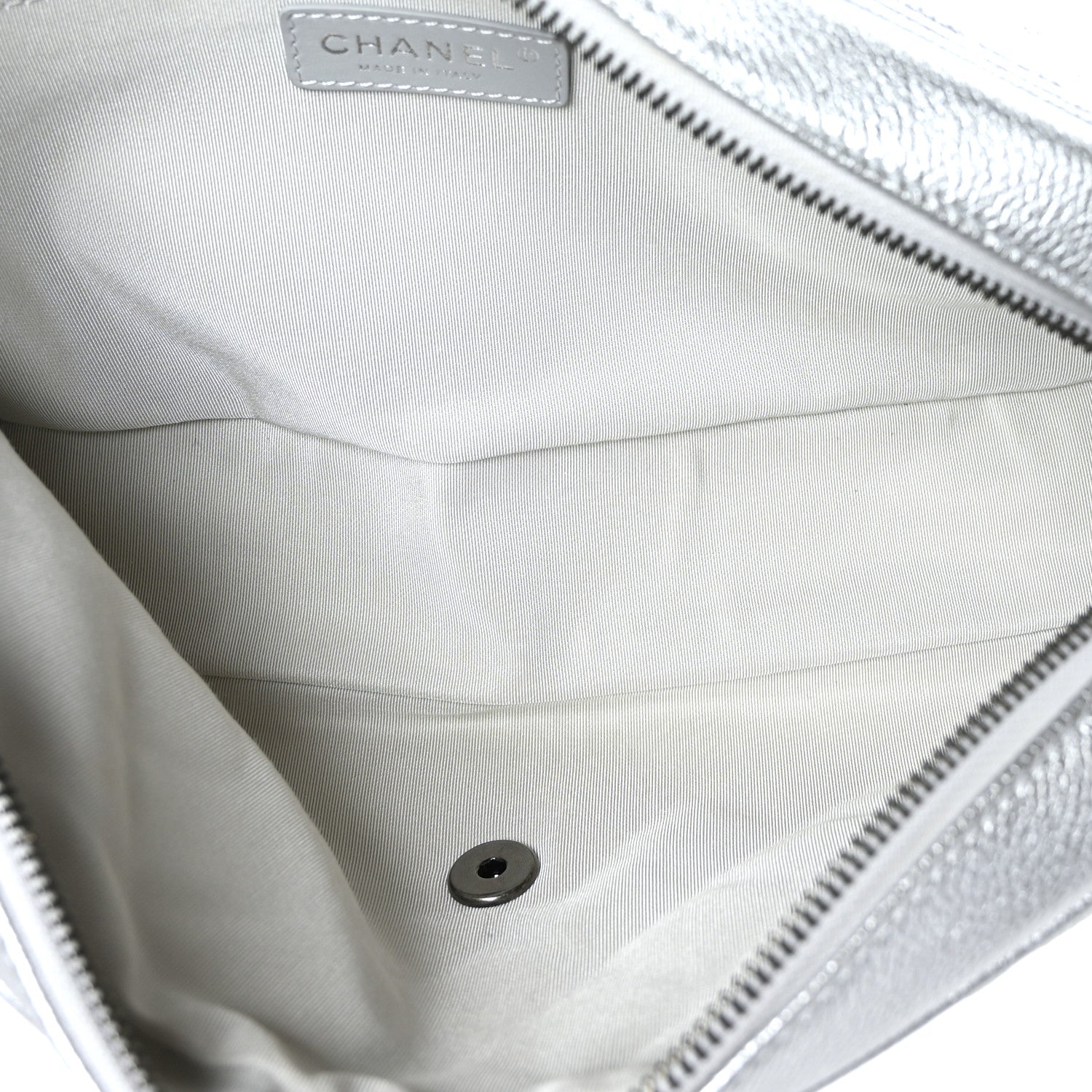 Chanel Metallic Calfskin Quilted Medium Casual Rock Flap Silver 5 of 9