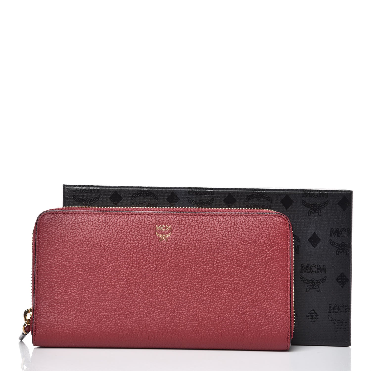 MCM Calfskin Fontanellas Park Avenue Milla Zip Around Wallet Burgundy 11 of 11