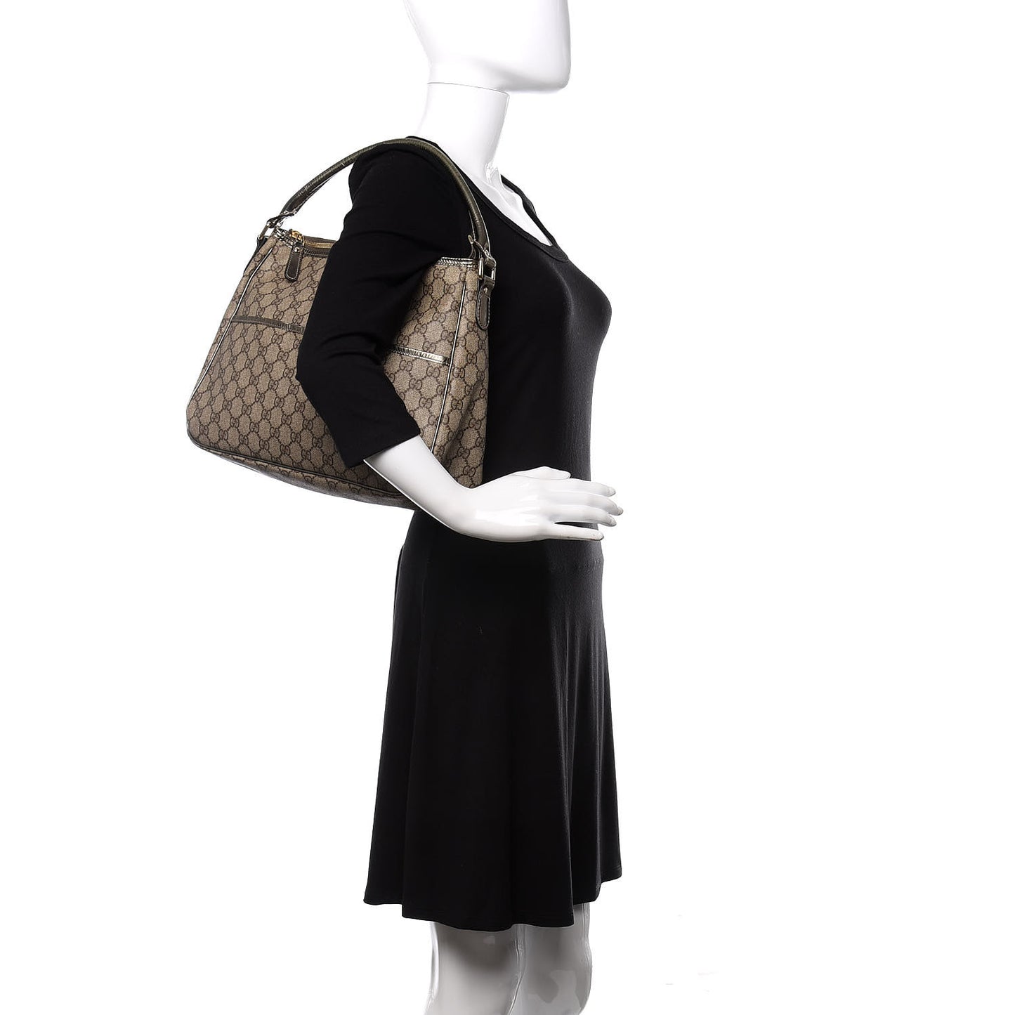 GG Plus Monogram Joy Hobo Dark Brown