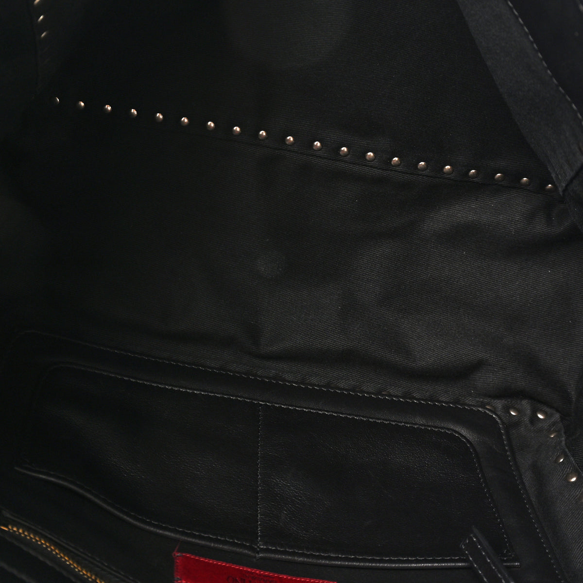 Vitello Medium Rockstud Tote Black