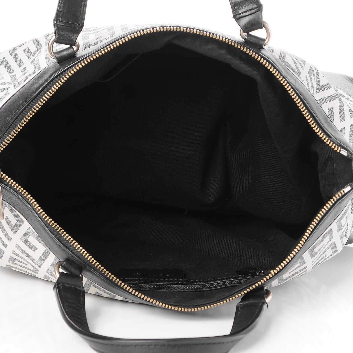 Canvas Leather Trim Large Tote Bag Black