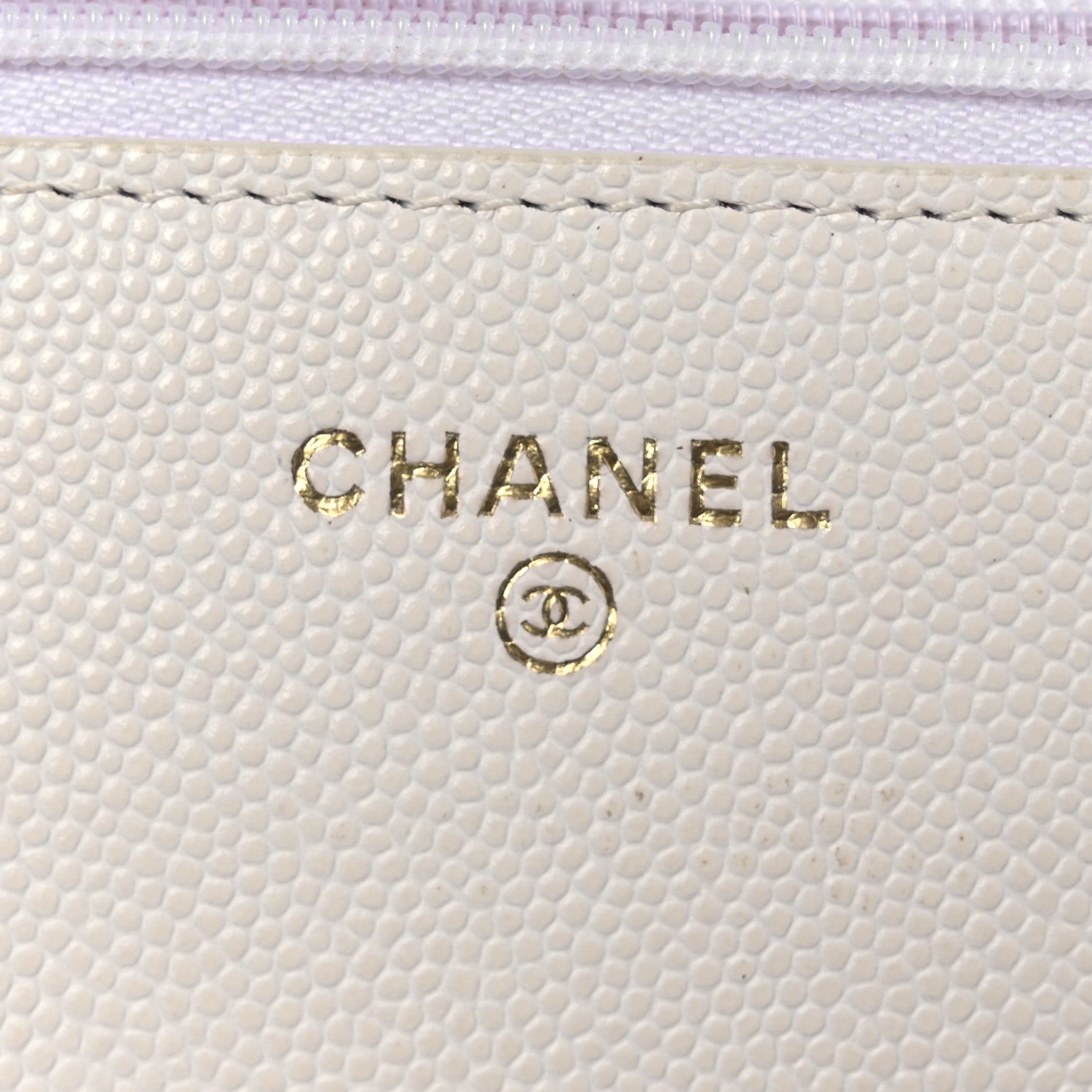 Chanel Caviar Quilted Perforated Metal CC Wallet On Chain WOC White 6 of 14