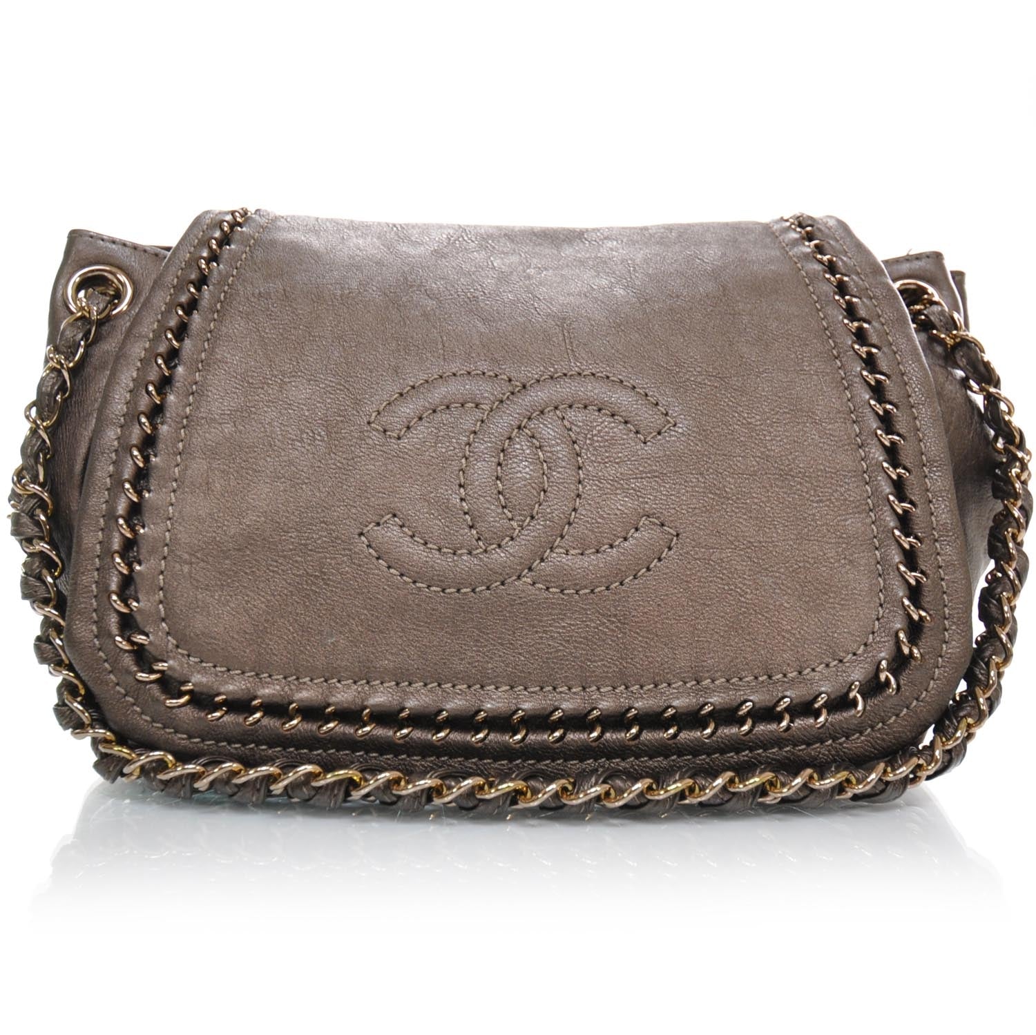 Chanel Luxe Ligne Flap Bag Bronze 1 of 13