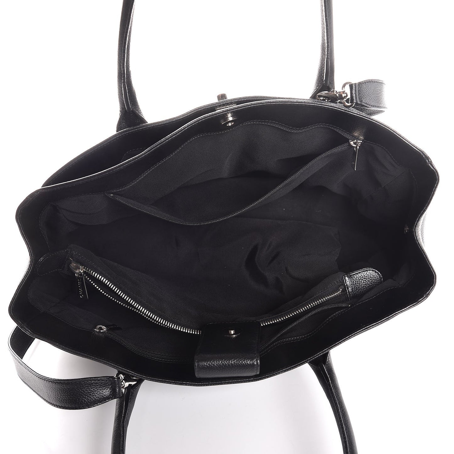 Calfskin Cerf Executive Shopper Tote Black