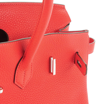 Hermes Taurillon Clemence Birkin 35 Rouge Pivoine 16 of 24