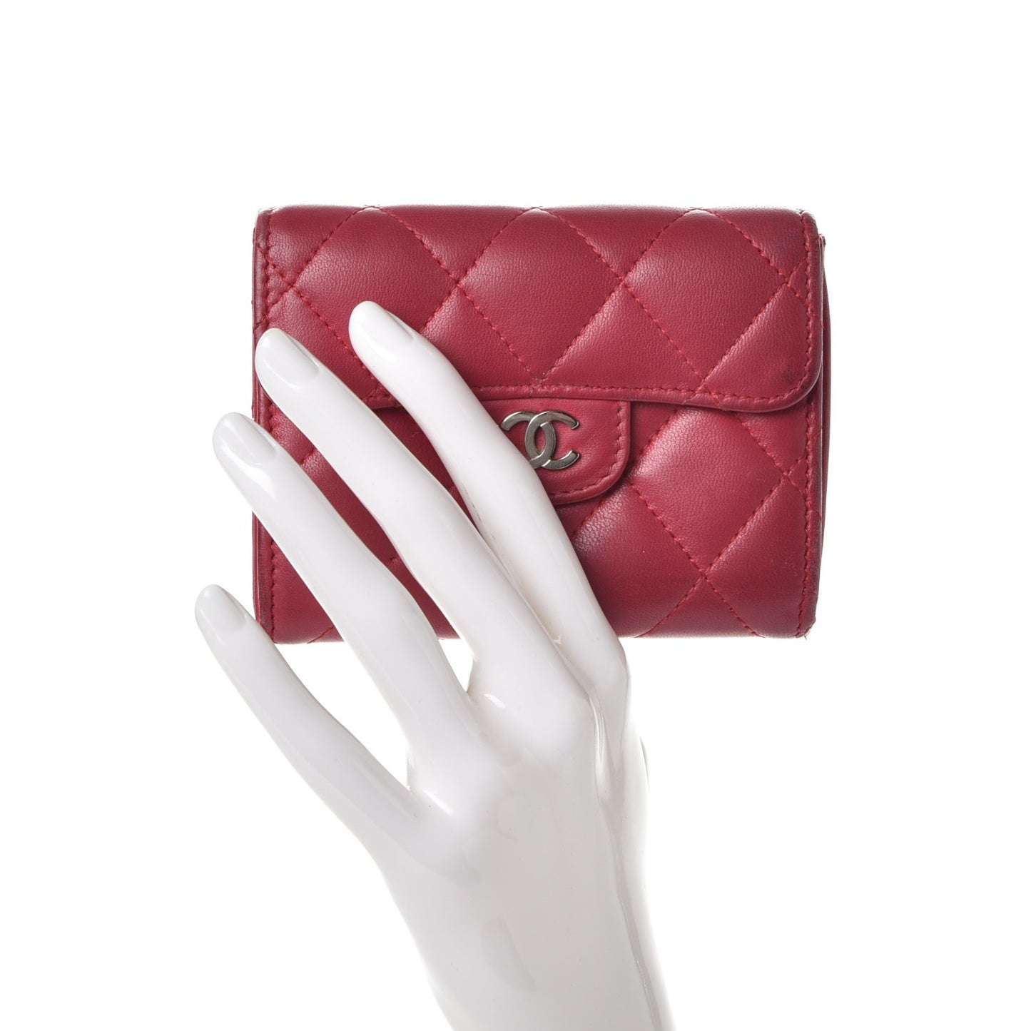 Lambskin Quilted Coin Purse Fuchsia