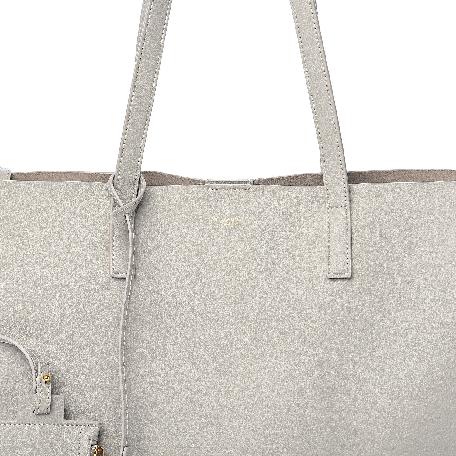 Saint Laurent Calfskin North-South Shopping Tote Oyster Grey 9 of 9