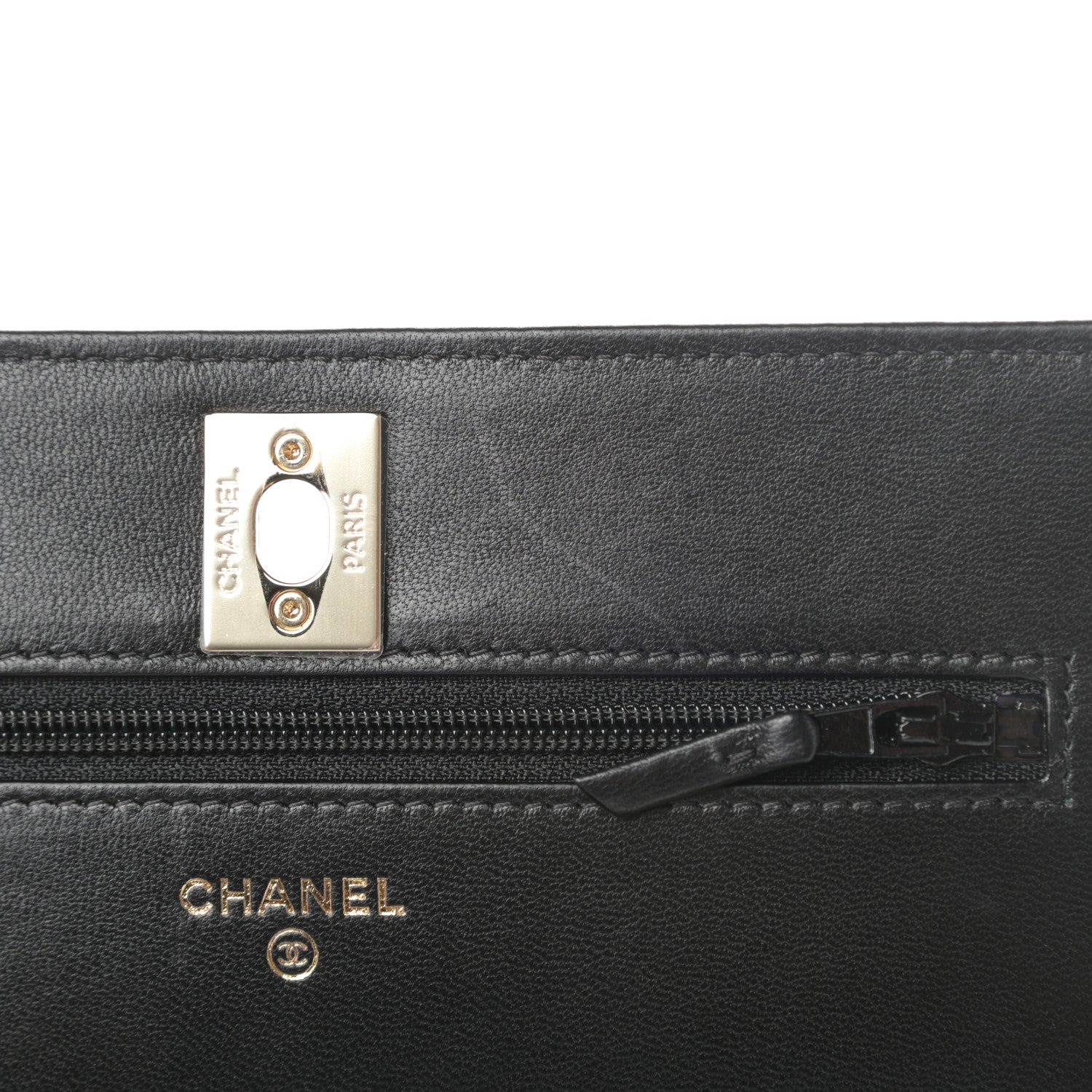 Chanel Lambskin Quilted Trendy CC Wallet On Chain WOC Black 14 of 15