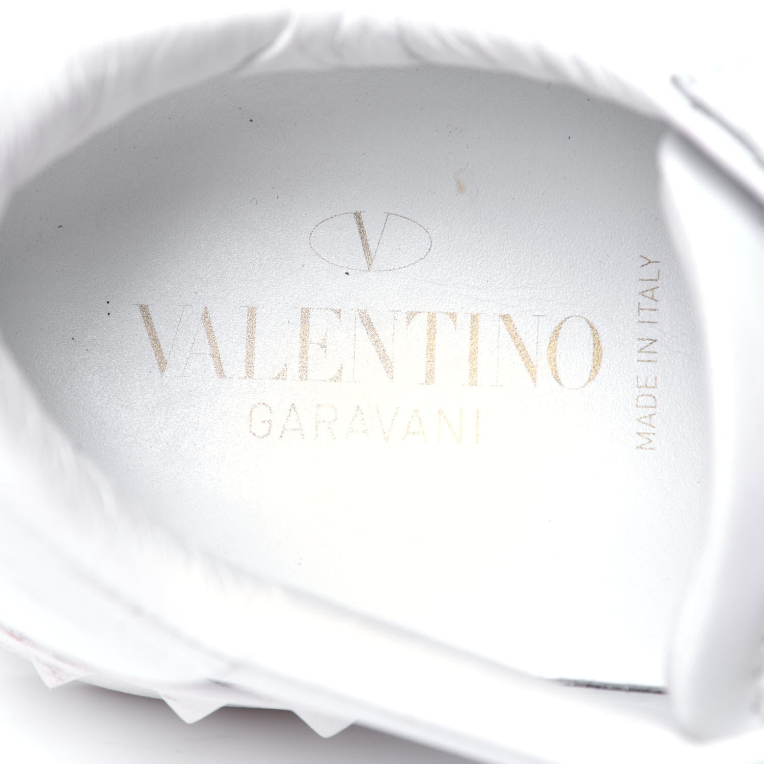 Valentino Garavani Calfskin Rockstud Open Sneakers 36.5 White Lipstick 6 of 6