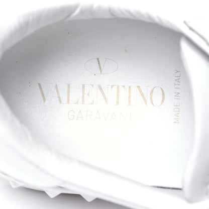 Valentino Garavani Calfskin Rockstud Open Sneakers 36.5 White Lipstick 6 of 6