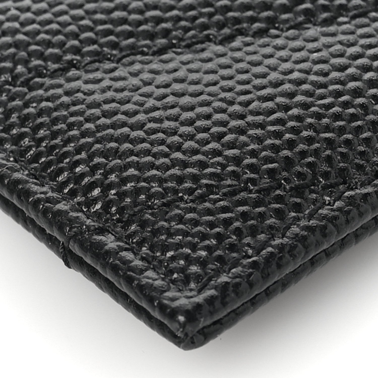 Saint Laurent Grain De Poudre Matelasse Chevron Monochrome Monogram Credit Card Case Black 7 of 7