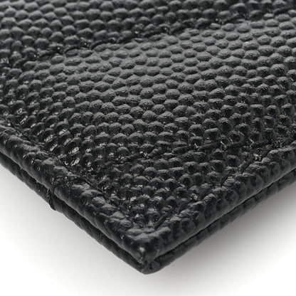 Saint Laurent Grain De Poudre Matelasse Chevron Monochrome Monogram Credit Card Case Black 7 of 7
