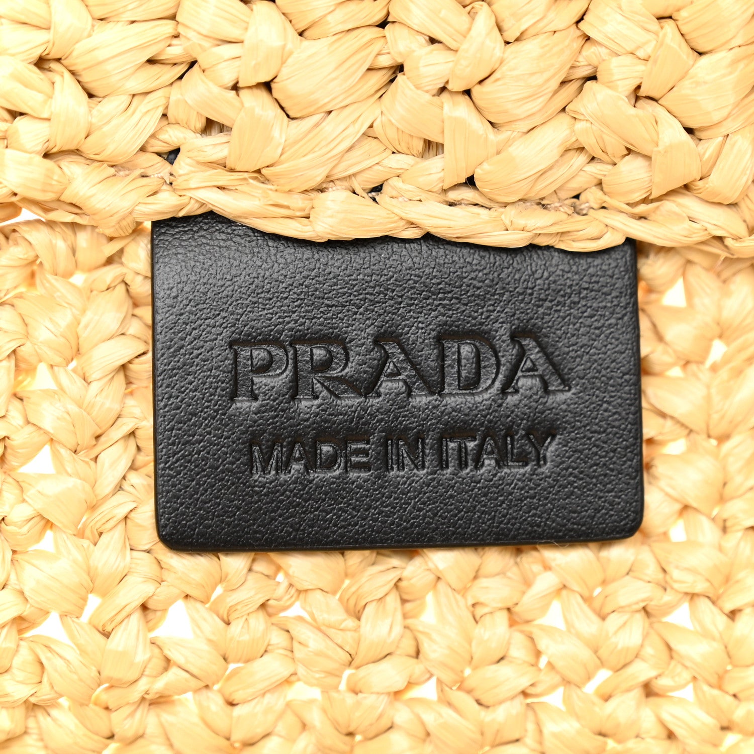 Prada Yarn Raffia Effect Crochet Embroidered Logo Tote Naturale 6 of 9