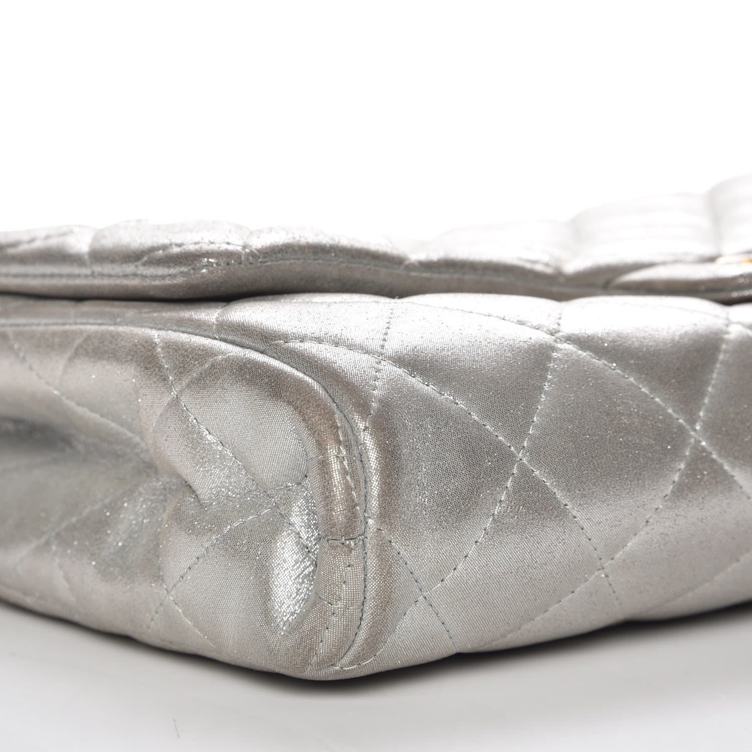 Chanel Iridescent Calfskin Clutch With Chain Flap Silver 8 of 14