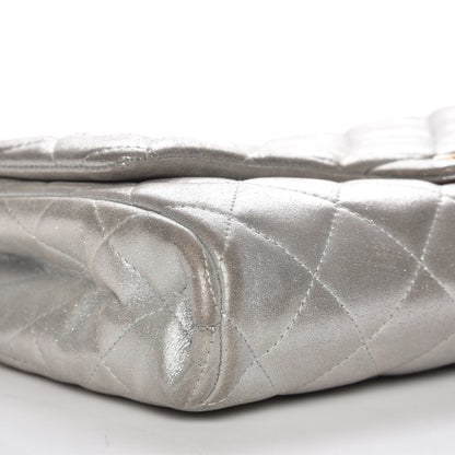 Chanel Iridescent Calfskin Clutch With Chain Flap Silver 8 of 14
