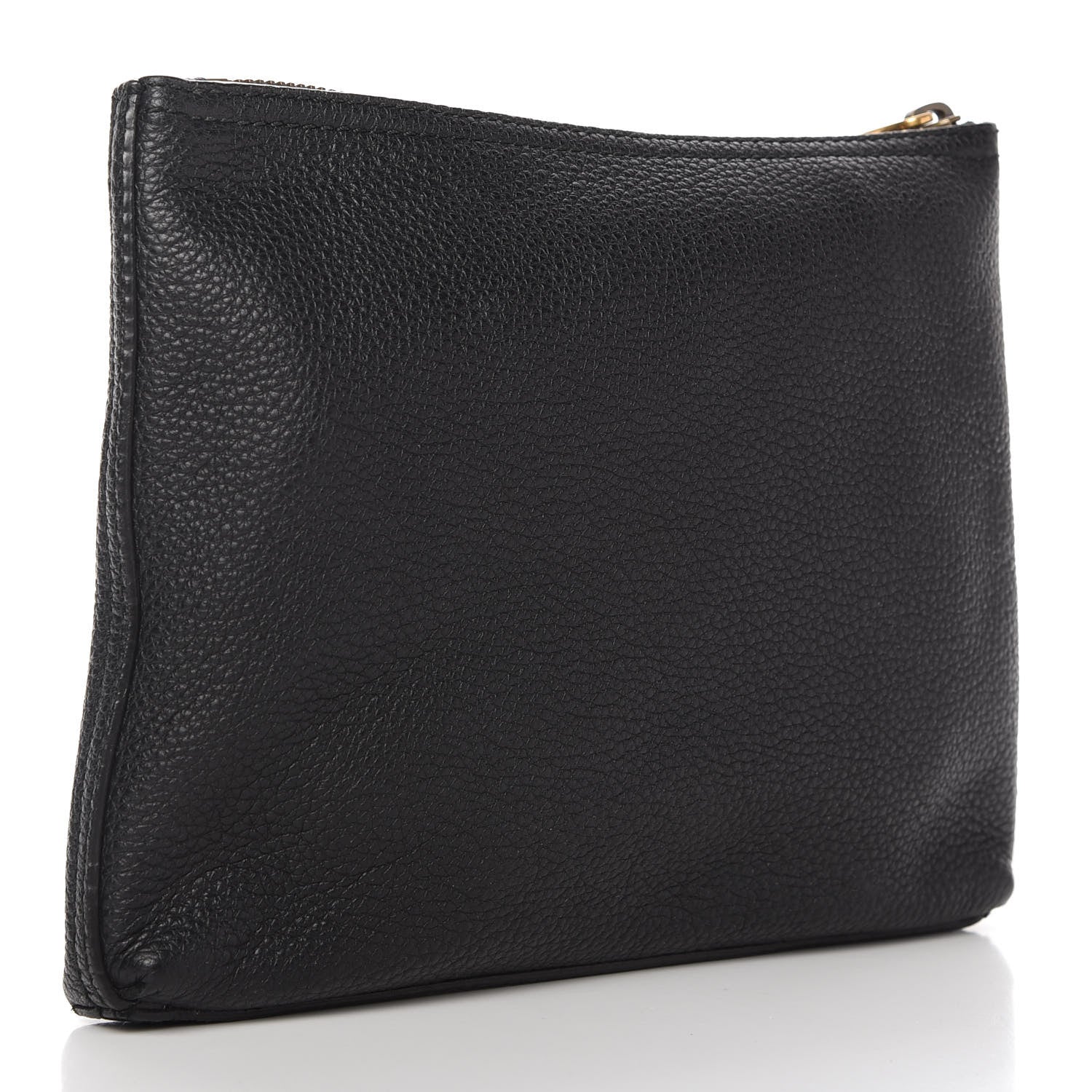Gucci Pebbled Calfskin Medium Logo Portfolio Clutch Black 3 of 12