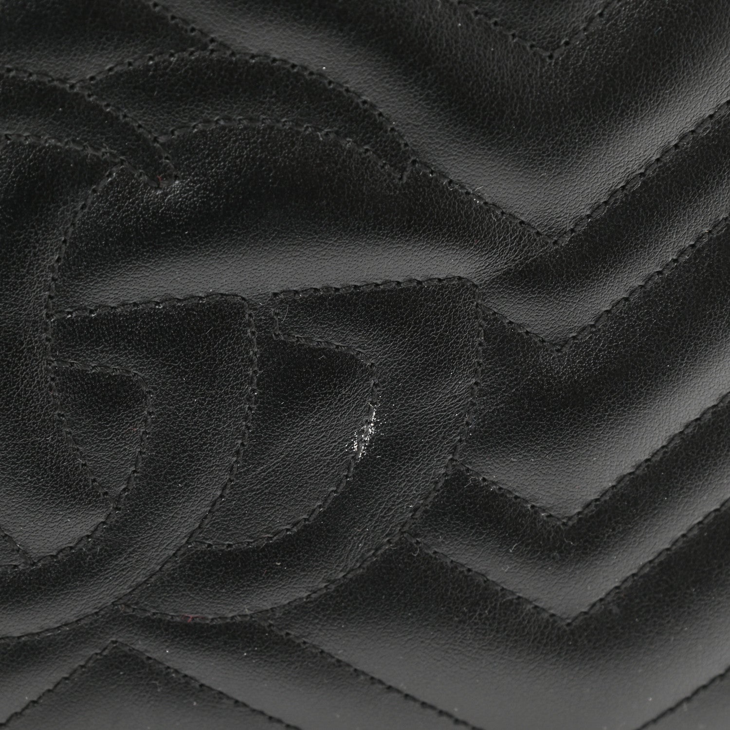 Gucci Calfskin Matelasse Small GG Marmont Chain Shoulder Bag Black 11 of 13