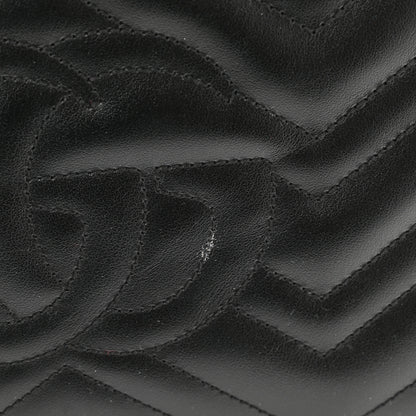 Gucci Calfskin Matelasse Small GG Marmont Chain Shoulder Bag Black 11 of 13