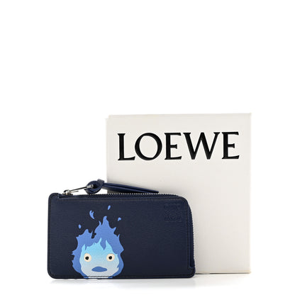 Loewe X HOWLS MOVING CASTLE Classic Calfskin Calcifer Coin Cardholder Marine 8 of 8