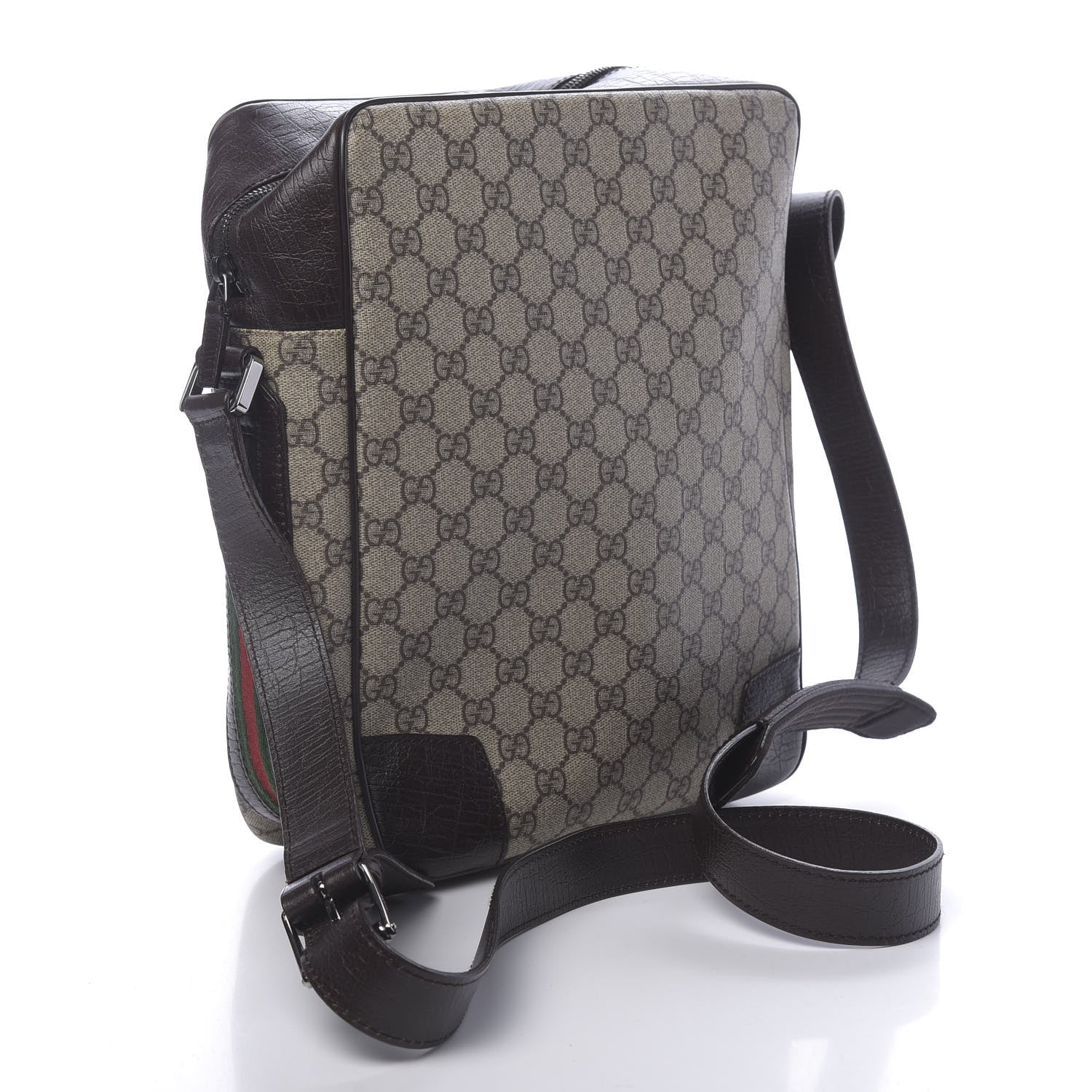 Gucci GG Supreme Monogram Web Messenger Brown 3 of 10