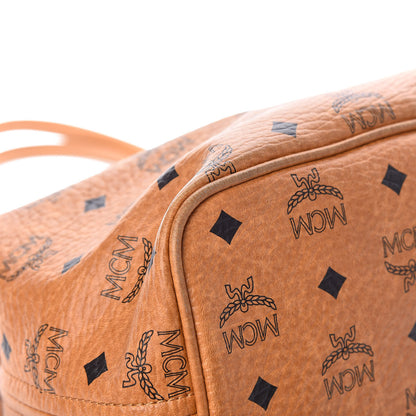 MCM Visetos Crocodile Embossed Medium Liz Shopper Tote Cognac 14 of 15