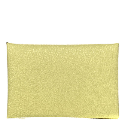 Hermes Chevre Mysore Verso Calvi Card Case Jaune Bourgeon Nata 1 of 7