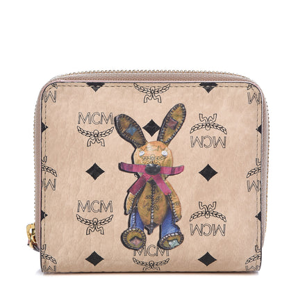 MCM Visetos Rabbit Zip Around Wallet Pink 1 of 9
